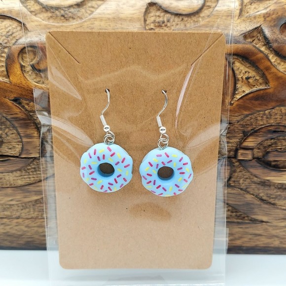 Jewelry - 3D Blue Donut Earrings
